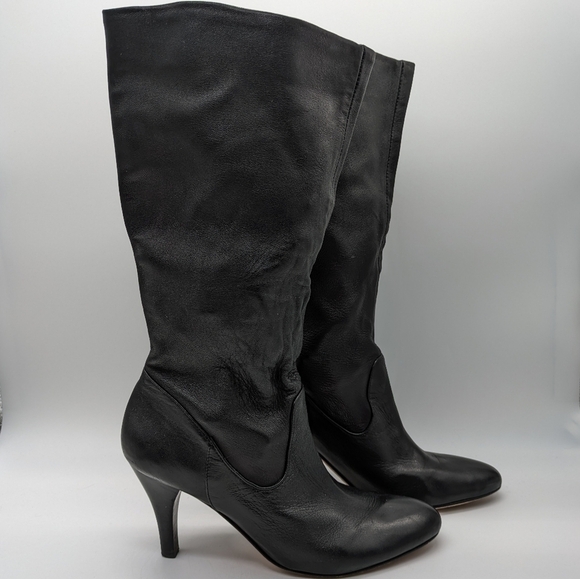 Arturo Chiang Prudie black butter soft leather mid calf heel boot 8 - Picture 1 of 11